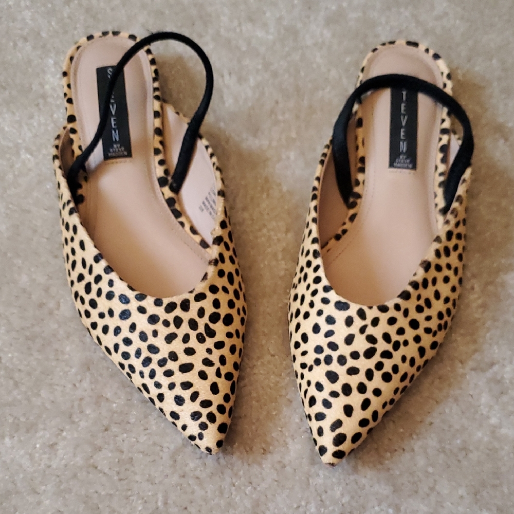 Steven By Steve Madden Leopard Print Slingback Flats